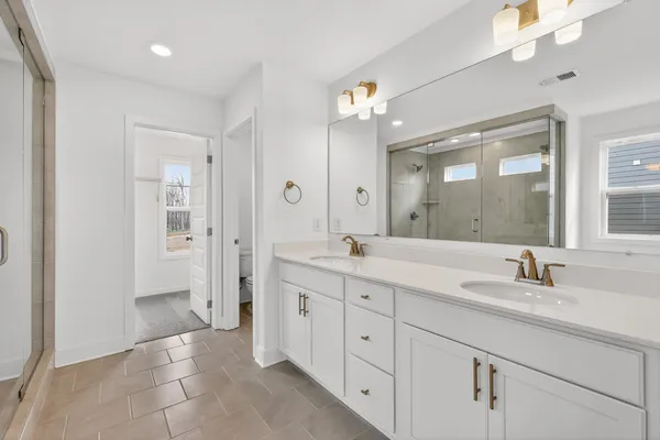 a bathroom with a shower