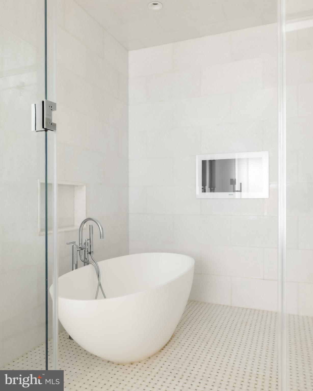 3240 Prospect Street Northwest Washington, DC 20007 - Photo 32 of 50 Primary bathroom with with basketweave flooring