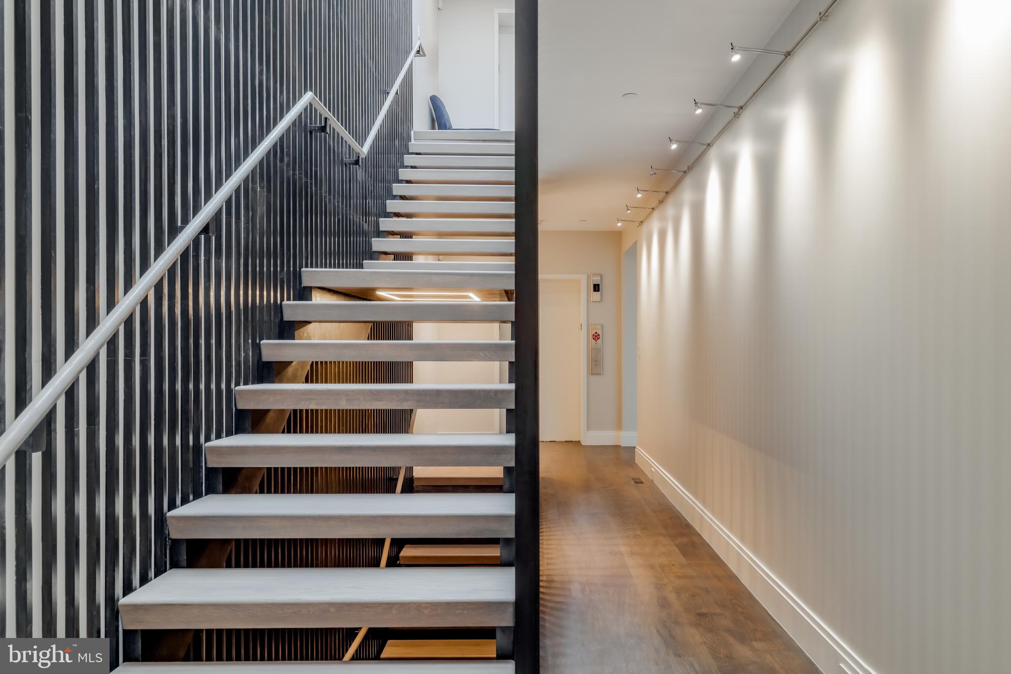 3240 Prospect Street Northwest Washington, DC 20007 - Photo 37 of 50 Floating staircase leading to third level