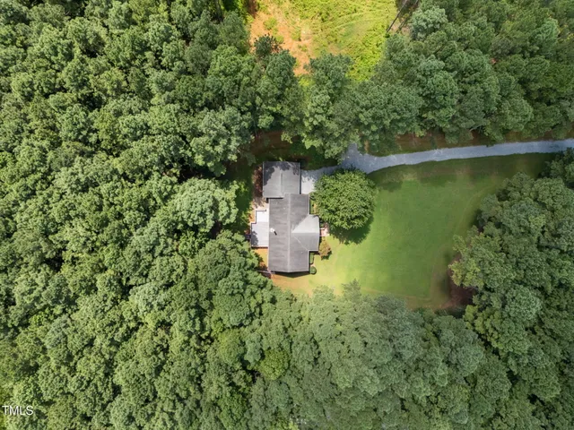 a view of a garden with a fountain