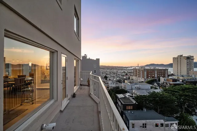 a view of city from balcony