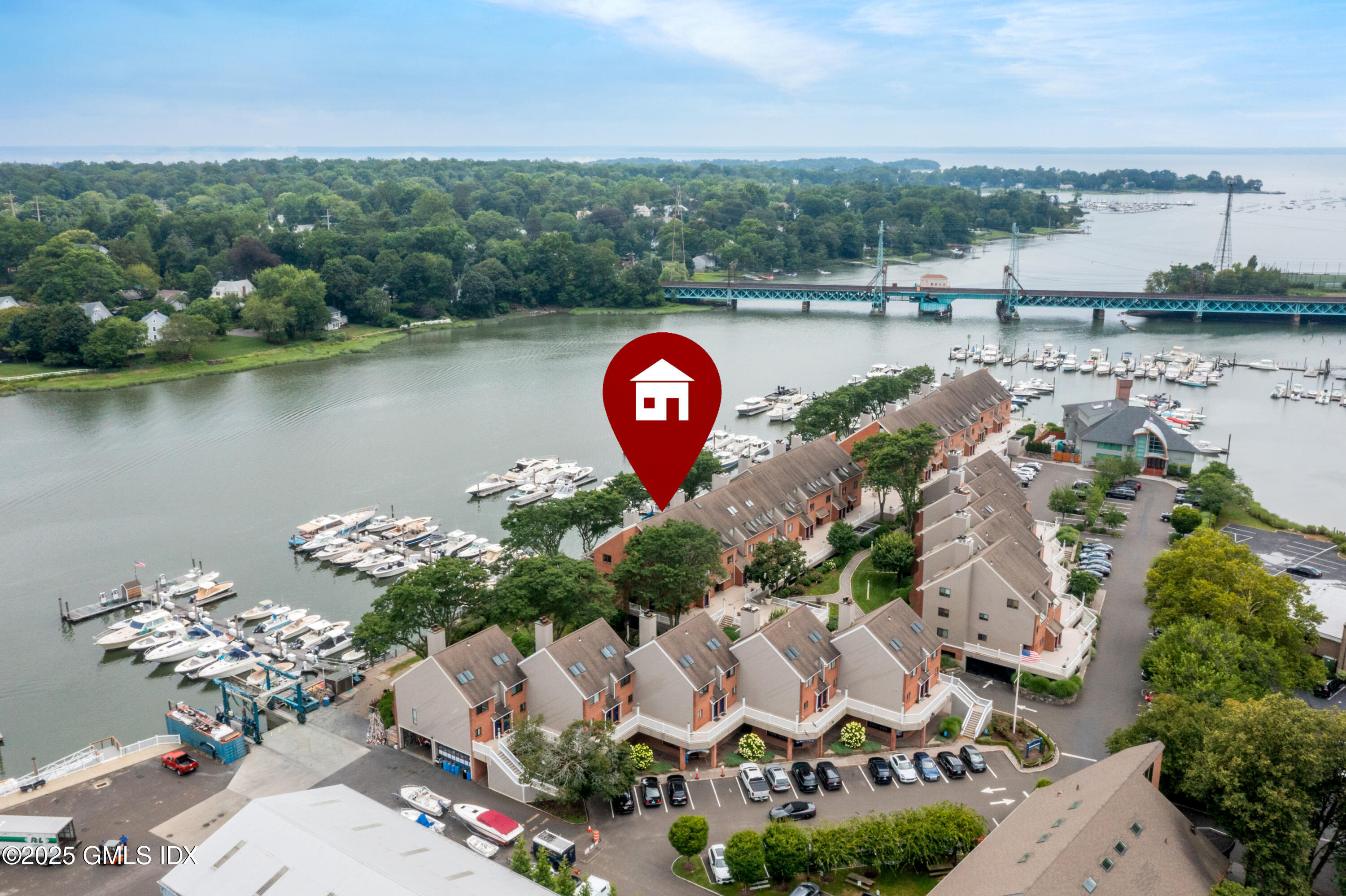 15 River Road, Unit 220 Cos Cob, CT 06807 - Photo 24 of 27 an aerial view of a house with a lake view