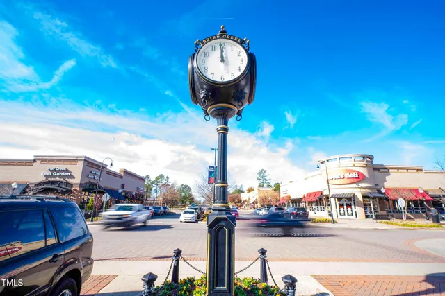 a view of a building with a garden