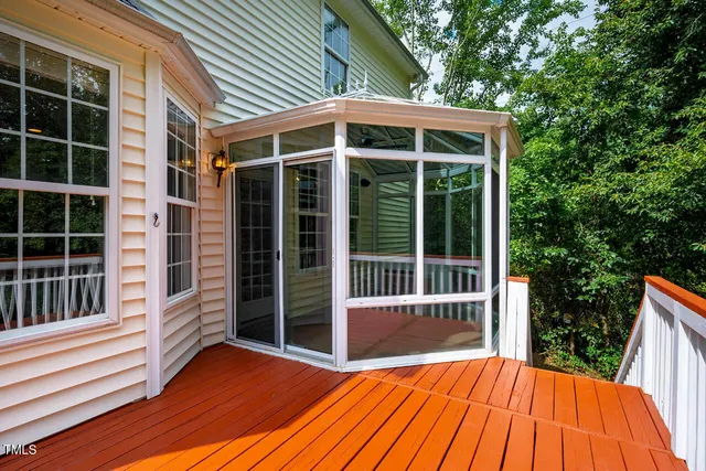 a view of front door and deck