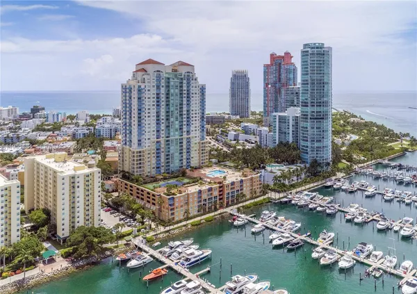 a view of a city with tall buildings