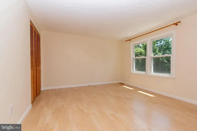 an empty room with a window