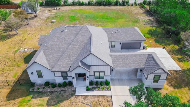 an aerial view of a house
