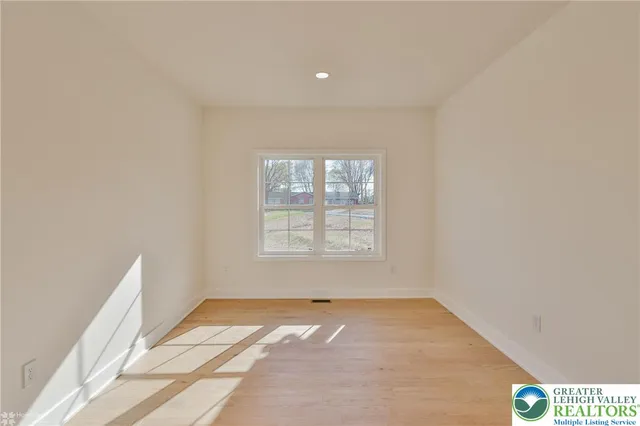 a view of small space with racks on the wall