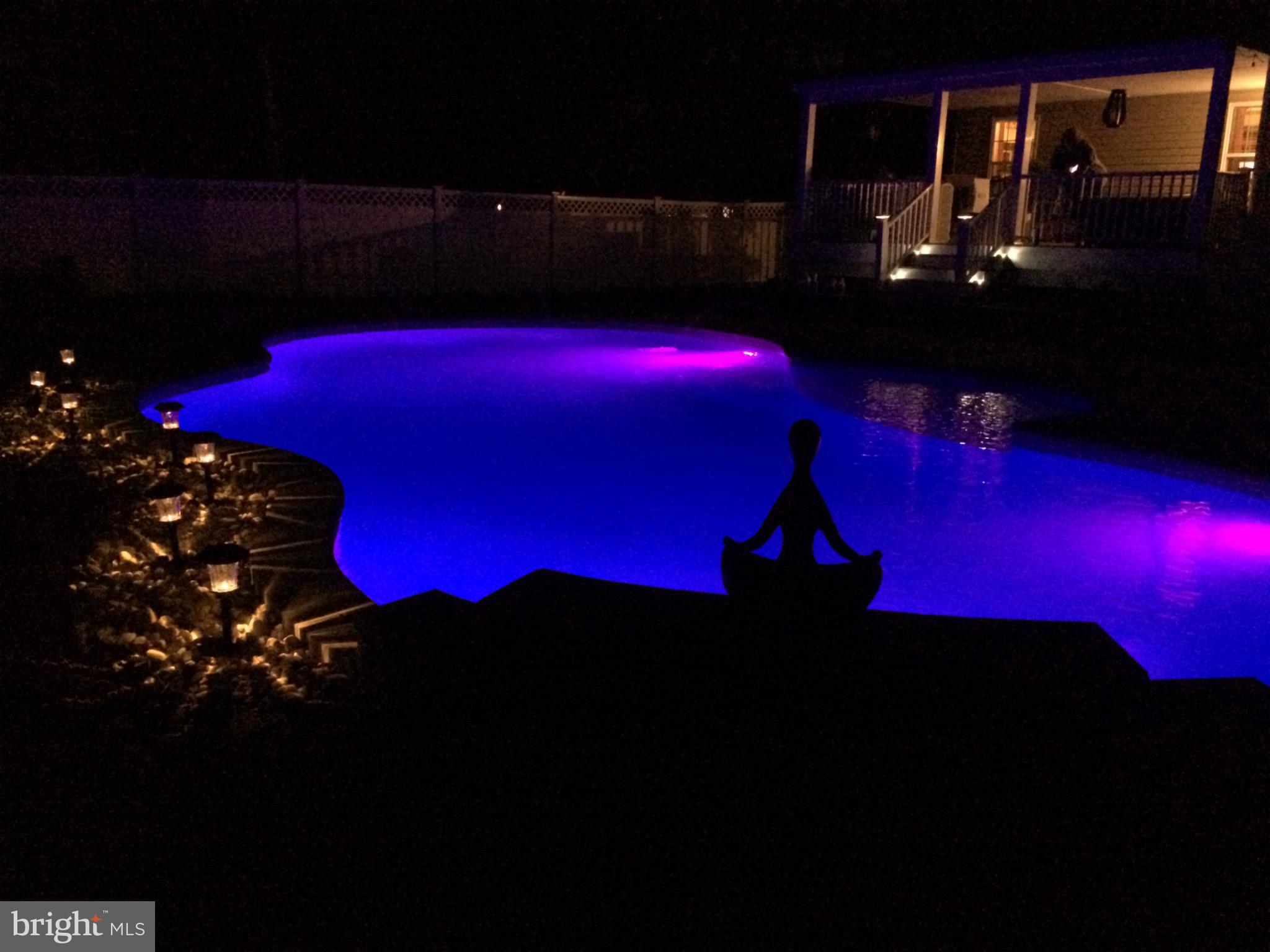 3314 Rosary Court Abingdon, MD 21009 - Photo 68 of 87 Serene night pool with glowing purple lights