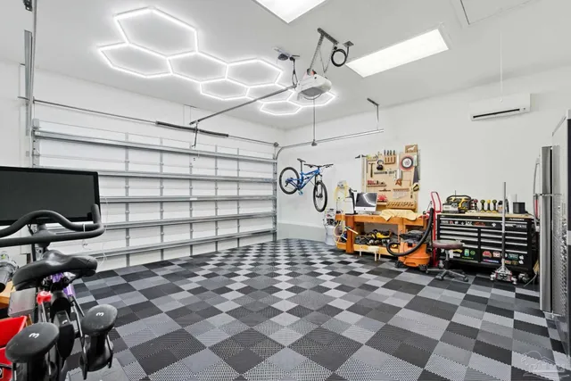 a view of a swimming pool and a yard