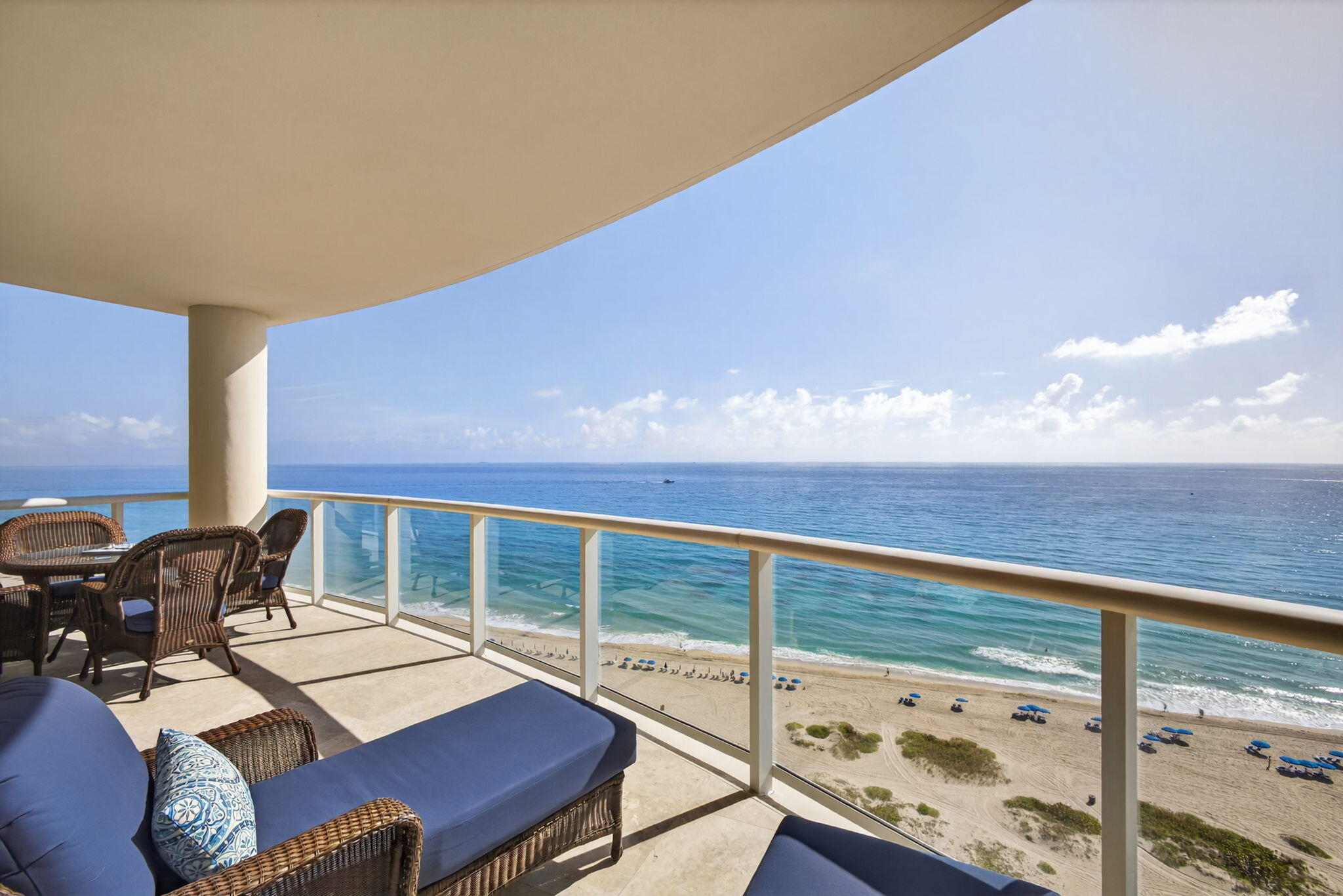 2700 North Ocean Drive, Unit 1401A Riviera Beach, FL 33404 - Photo 1 of 116 a view of balcony with wooden floor and seating space