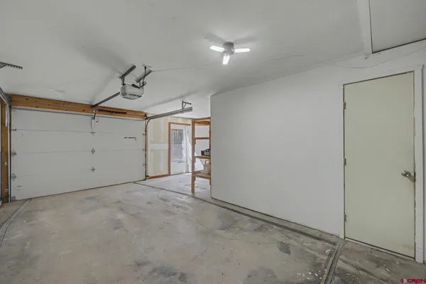 a view of a garage