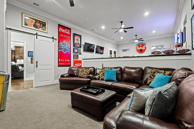 a living room with furniture and a couch
