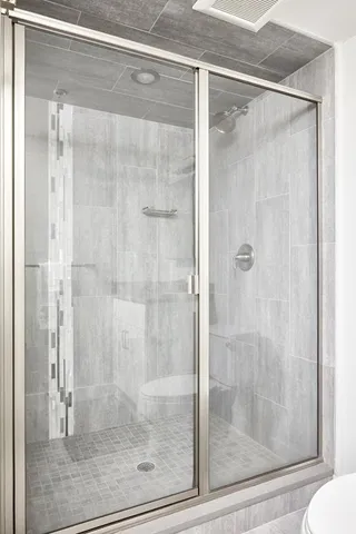 a bathroom with a shower