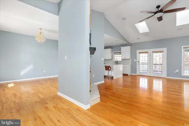 an empty room with windows