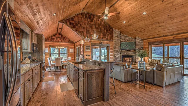 a patio with patio lots of furniture and wooden floor