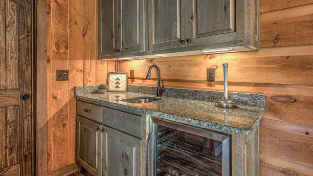 a view of a balcony with wooden floor