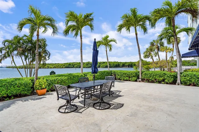 a view of a table and chairs in patio
