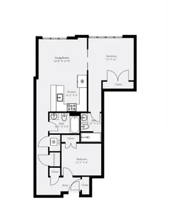 a picture of a bench in a white building