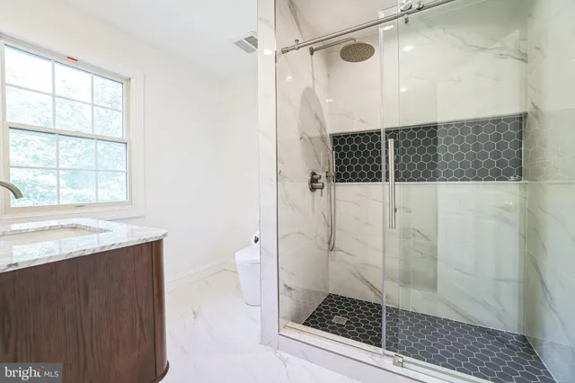 a bathroom with a shower