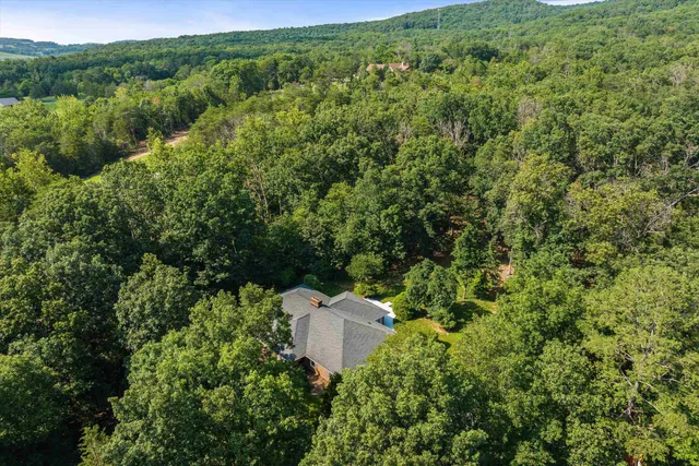 a backyard of a house with trees
