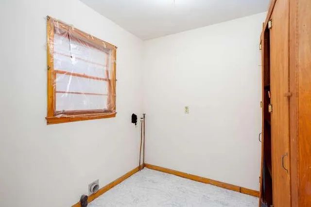 a view of small space with window