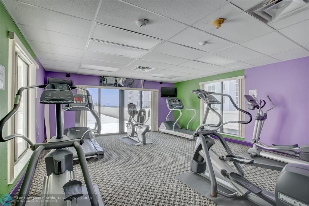 1000 South Ocean Boulevard, Unit 5O Pompano Beach, FL 33062 - Photo 33 of 42 a view of a room with gym equipment