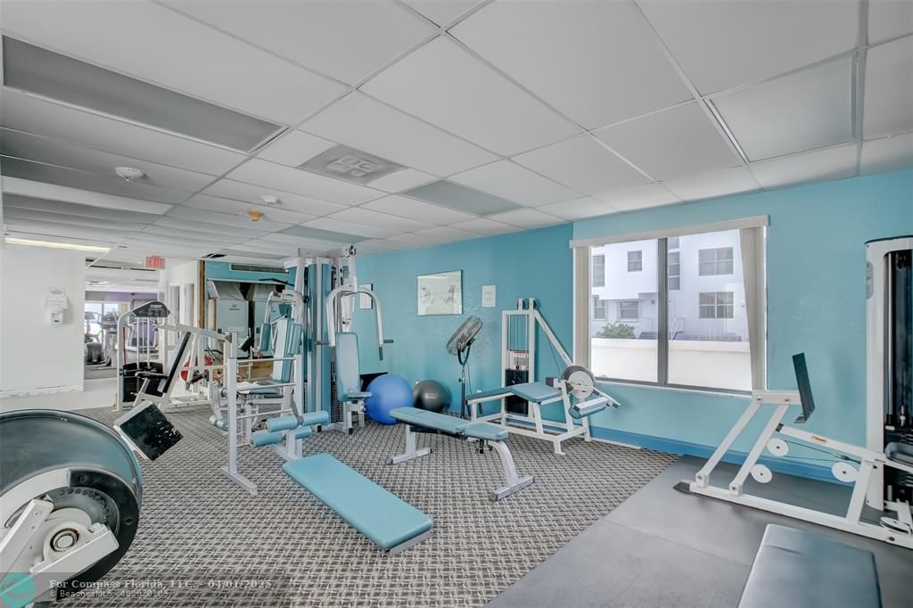 1000 South Ocean Boulevard, Unit 5O Pompano Beach, FL 33062 - Photo 35 of 42 a view of a room with gym equipment