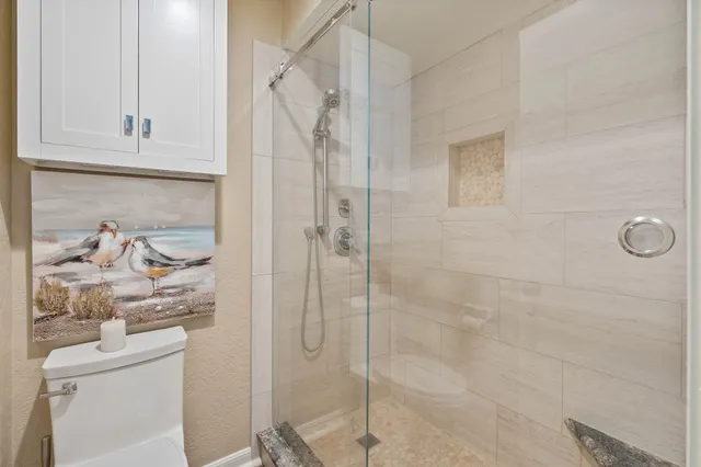 a bathroom with a shower
