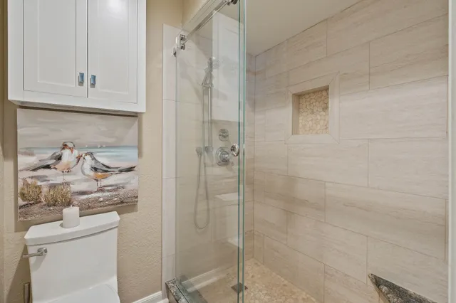 a bathroom with a shower