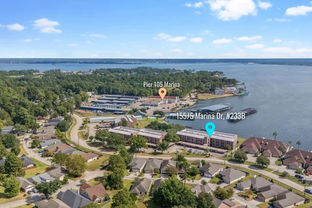 an aerial view of multiple house