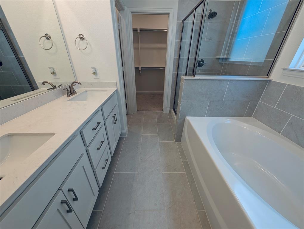 716 Blakelys Way Fate, TX 75189 - Photo 8 of 15 a bathroom with a tub sink and mirror