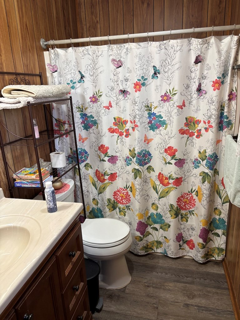 727 Cemetery Road Stonewall, TX 78671 - Photo 8 of 16 a bathroom with a sink toilet and shower