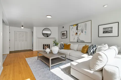 a living room with furniture