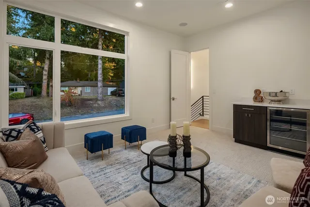 a living room with furniture