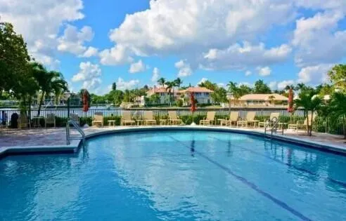 a view of a balcony with lake view