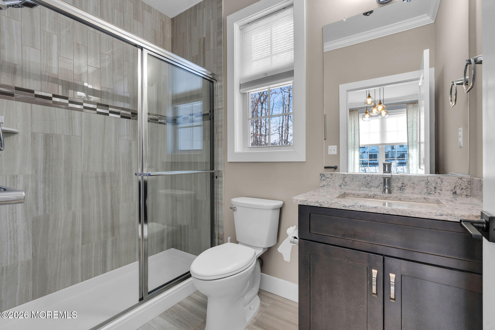 2 Tiffany Court Farmingdale, NJ 07727 - Photo 49 of 67 a bathroom with a granite countertop sink toilet and shower