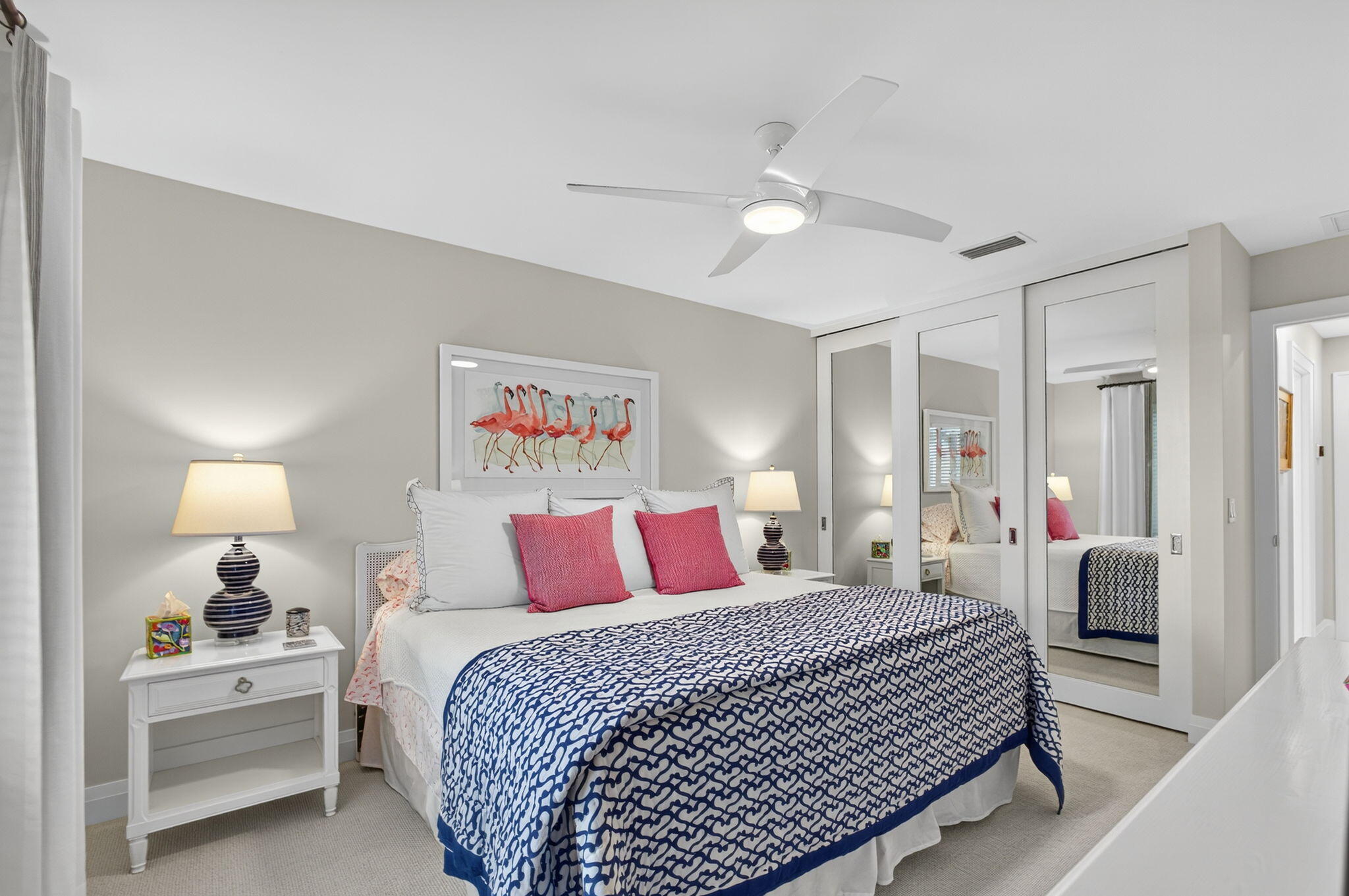 156 Ocean Pines Terrace Jupiter, FL 33477 - Photo 32 of 41 a bedroom with a bed and a lamp