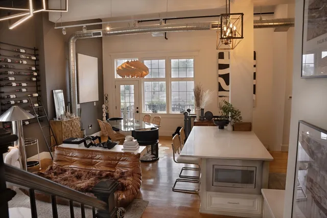 a table and chairs in a room