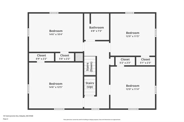 a view of a hallway with windows