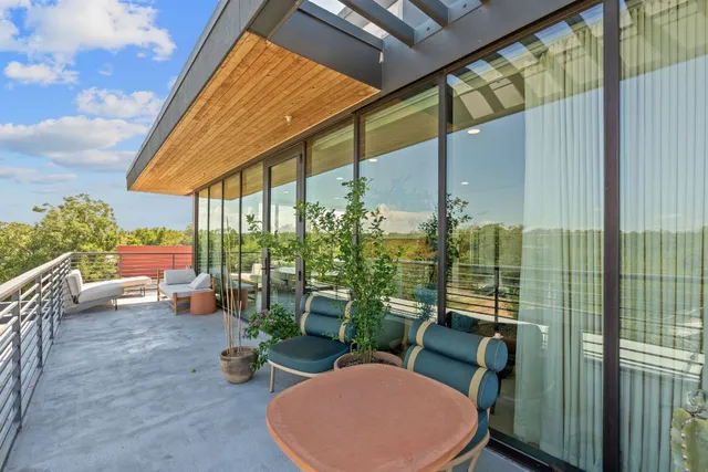 a view of city from balcony