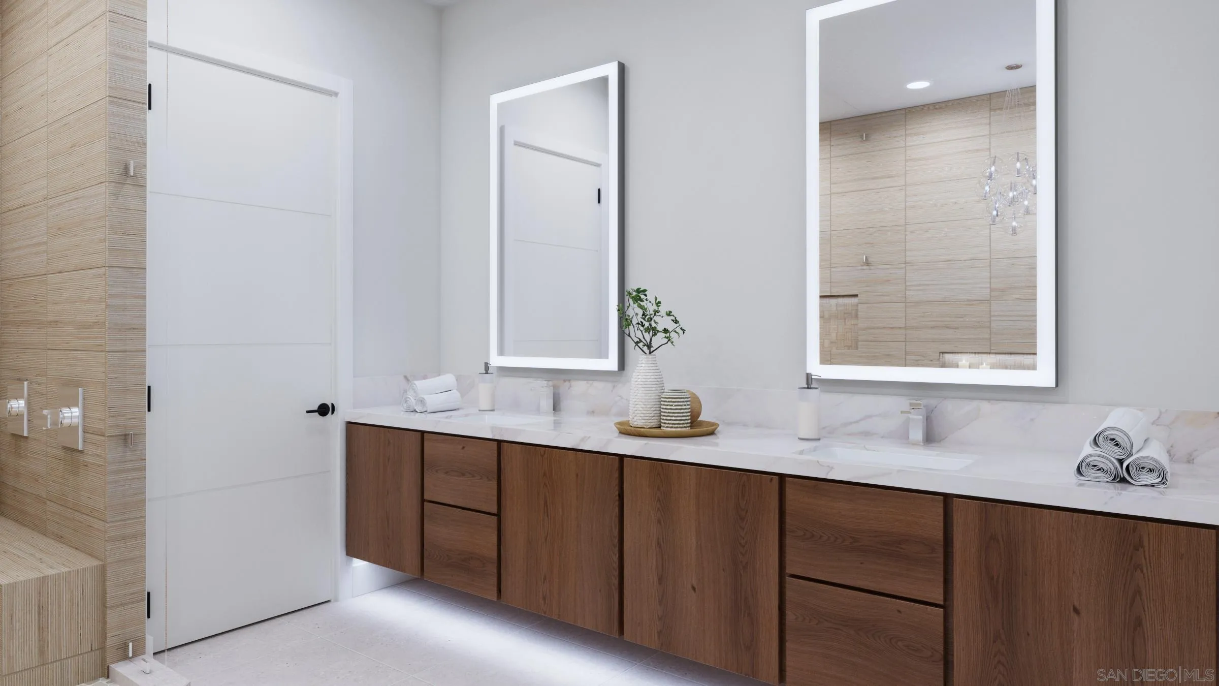 2501 State Street, Unit 202 Carlsbad, CA 92008 - Photo 8 of 15 a bathroom with a double vanity sink and mirror