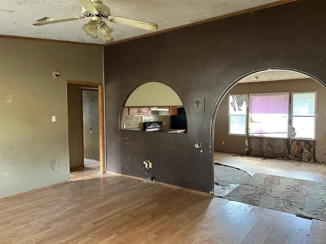 a view of a livingroom with a staircase