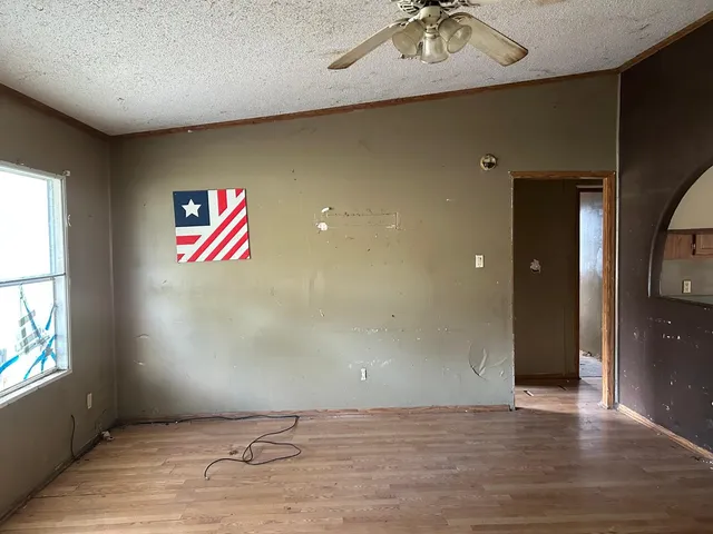 a view of a livingroom with a window