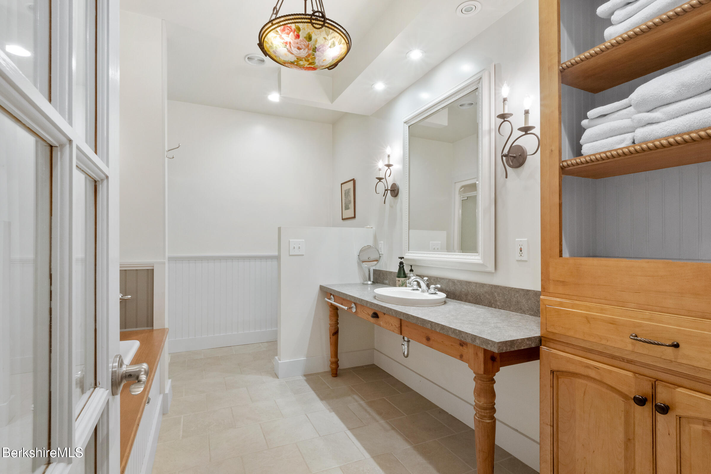 2017 Monterey Road Otis, MA 01255 - Photo 34 of 60 a bathroom with a granite countertop sink and a mirror