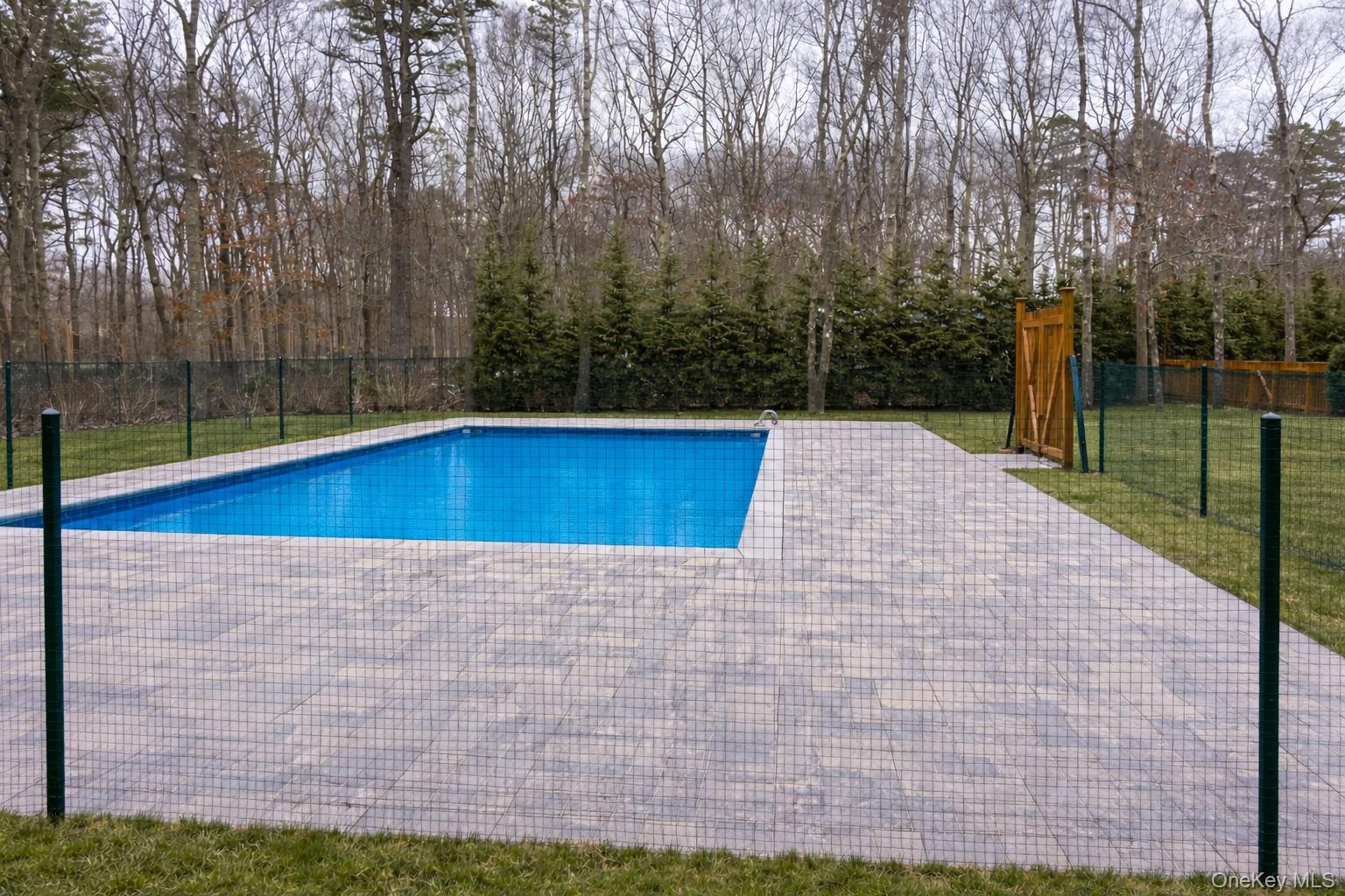 99 Spinney Road East Quogue, NY 11942 - Photo 2 of 40 a view of pool with seating area and trees in the background