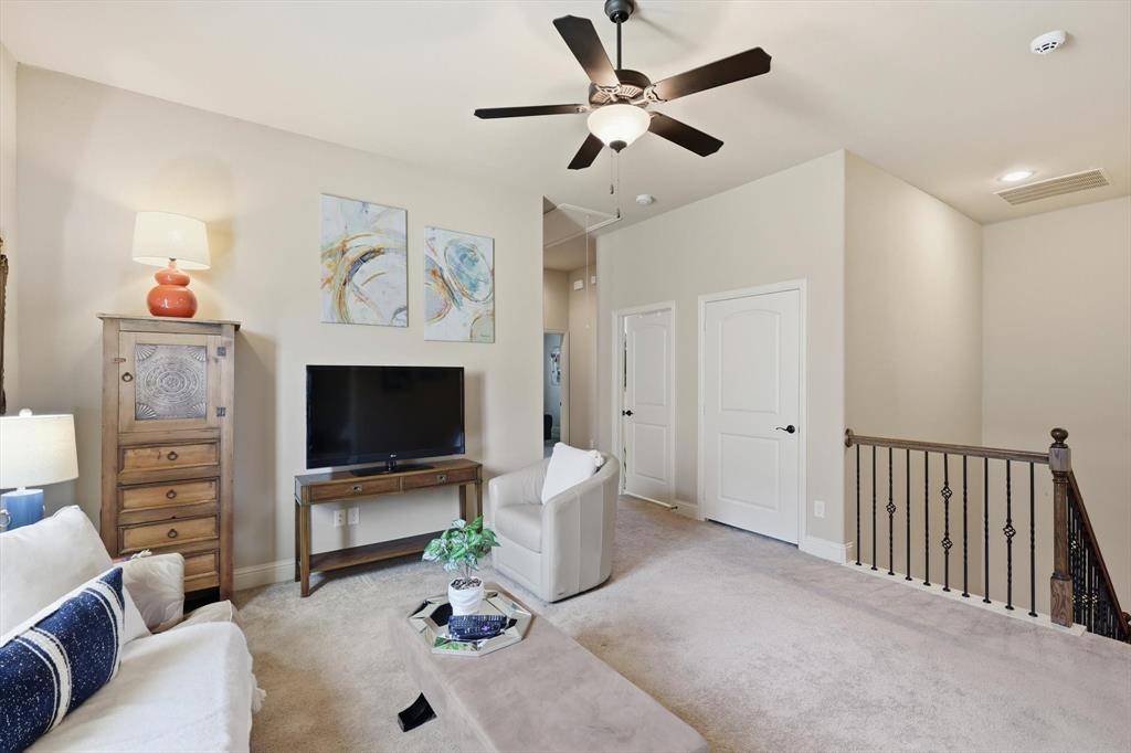 617 Two Creeks Plaza Richardson, TX 75080 - Photo 25 of 40 a living room with furniture and a flat screen tv