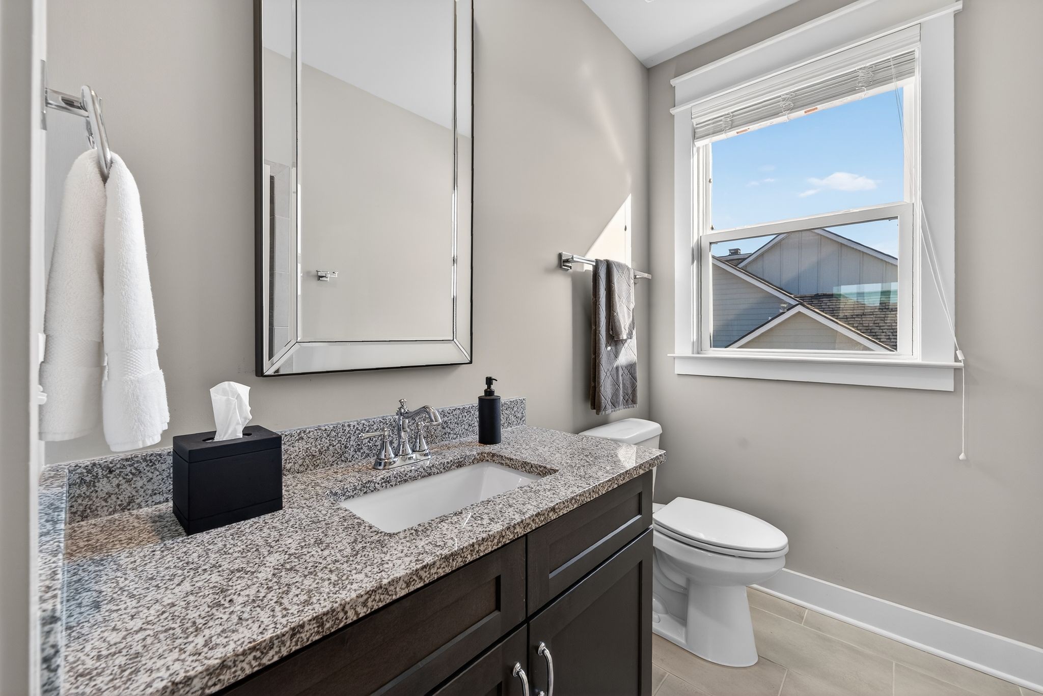 998 Spruce Ridge Lane Spring Hill, TN 37174 - Photo 60 of 82 a bathroom with a granite countertop sink and a mirror
