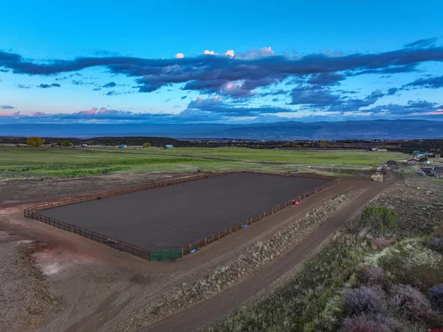 a view of a yard with an ocean