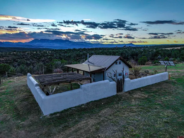 a view of a terrace with a garden